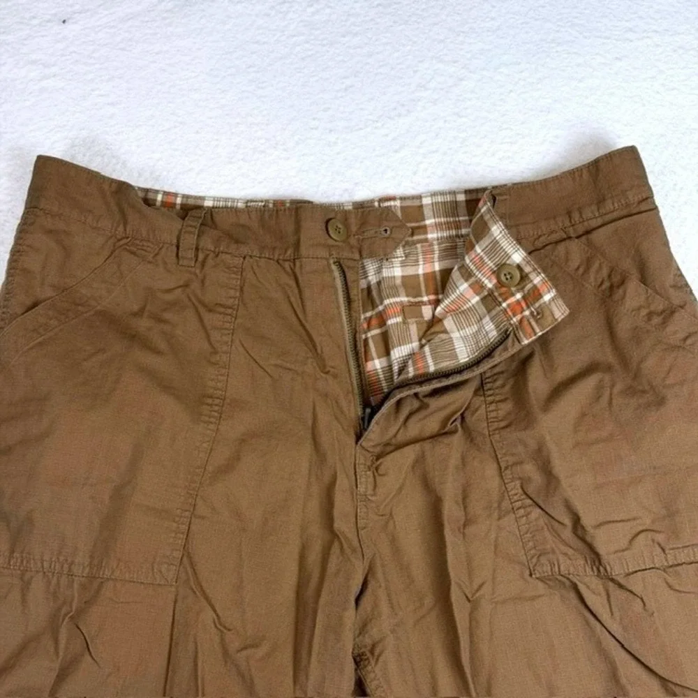 Banana Republic Mens Reversible Ripstop Plaid/Brown Shorts Size 40 Rare